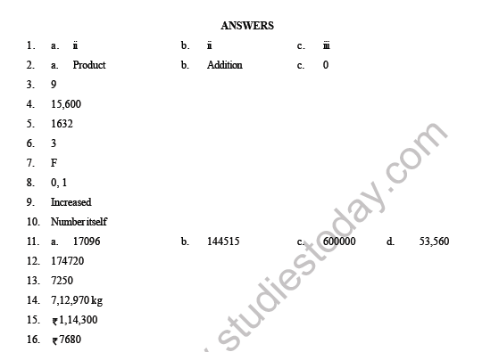 Multiplication for store class 4